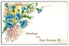 1907 Greetings From East Georgia Flowers Bouquet Vermont Correspondence Postcard picture