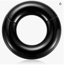 0g 1/2 Snap Fit Black Seamless Segment Light Weight Septum Nose Ring Easy n Out picture