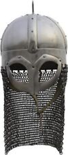 Medieval Norway Viking Mask with chainmail Armor Helmet | Gjermundbu Helmet with picture