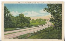 VTG Postcard - Lane Super Highway, US 20, Entering Norwalk, Ohio from the West picture