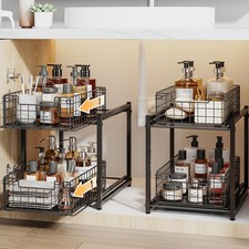 Under Sink Organizer, 2-Tier Pull Out Cabinet Organizer 2 Pack picture