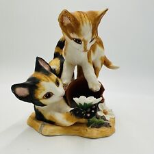 The Franklin Mint Cats Shenenigans' Porcelain Kittens Playing In Pot Figurine picture