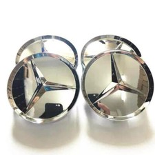 For Set of 4 75mm Wheel Center Caps Hubcaps Emblem Chrome Silver for Mercedes picture