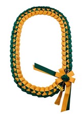 IndieCraft Grosgrain 2026 Ribbon Graduation Leis-Hunter Green & Old gold picture