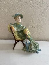 Royal Doulton HN2365 Ascot Porcelain Figurine Woman in Green Dress w/ Umbrella picture