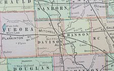 Vintage 1904 SOUTH DAKOTA Map 22