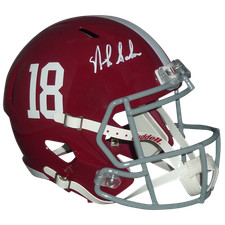Nick Saban Autographed Alabama Crimson Tide (Speed) Deluxe Full-Size Replica Hel picture