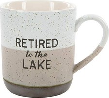 Pavilion Gift Company Large 15 Oz Stoneware Coffee Cup Mug Retired To The Lake picture