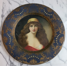 VIENNA ART PLATE 1905 COBALT BLUE & GOLD ANTIQUE COLLECTIBLE PLATES  picture