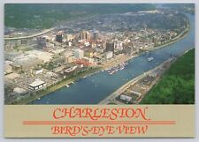 Aerial Bird's-Eye View of Charleston West Virginia Kanawha River Postcard picture