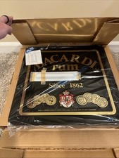 Vintage Bacardi Rum bar sign clock bar rare since 1862 mancave beer 17x17  picture