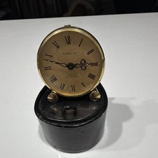Rare Vintage Gubelin Swiss 8 Day 15 Jewels Mechanical Alarm Clock Working picture