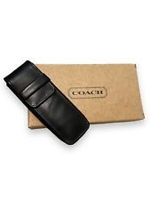 Vintage 90s Coach Black Leather Pen Case W/ belt loop New In Box With Tags picture