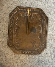 Vintage Cast Sundial “Every Purpose Under Heaven” Ecclesiastes 3:1 Copper Tone picture