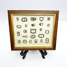 Antique Medieval Georgian Buckle 24-Piece Framed Copper Historical Display Set picture