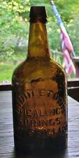 SARATOGA BOTTLE CRUDE MIDDLETOWN HEALING SPRINGS VERMONT 1860S STODDARD NH RARE picture