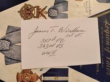 WWII Fighter Pilot Lt. JAMES T. WINDHAM 363rd FS/357th FG Signed 3x5 Card picture