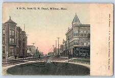 1907 4th Street From G.N. Depot Building Dirt Road Willmar Minnesota MN Postcard picture