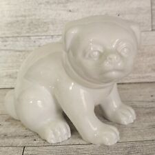 FITZ and FLOYD Vintage 1977 White Ceramic Sitting Dog Figurine Collectible picture
