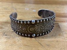 Vintage E. J. TOWLE Fine Silver Catholic Bracelet Rosary Military Unengraved picture