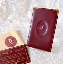 Vintage Cartier Cigarette Case Holder Bordeaux Leather with Card picture