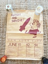 RARE Vintage Anti Nuke Nuclear Disarmament Poster* In Smithsonian* 1982 NYC UN picture