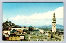 San Francisco CA-California, Birds Eye View Embarcadero, Vintage Card Postcard picture