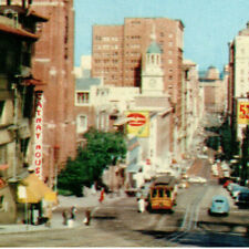 c.1940's Vintage Postcard Chinatown San Francisco Cable Car Street View-CA75 picture