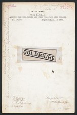 Sedalia MO W E Bard Jr Coldicure Trademark Medicine Colds Coughs 1890 picture