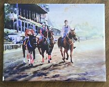Vintage V Weller Horse Equestrianism Tile Painting Made In Mexico 8” X 6” picture
