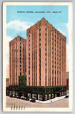 Vintage Postcard OK Oklahoma Skirvin Towers Old Cars c1940 -538 picture
