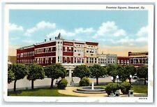 c1920's Fountain Square Park Building Classic Car Somerset Kentucky KY Postcard picture