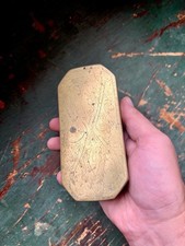 Antique 18th Century Engraved Brass Box - Primitive 1700s Antique Tinder Box picture