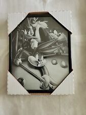 Vtg Looney Tunes Bugs Bunny Daffy Duck Taz Framed Print 8.25