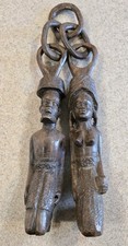 ANTIQUE AFRICAN HAND CARVED WOODEN YORUBA WEDDING CHAIN picture