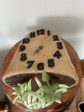 Vintage ARNEL'S Mushroom Ceramic Painted Clock Needs New Clock Movement Boho picture