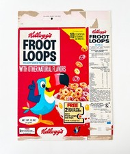 Vintage 1978 Kellogg's Froot Loops Cereal Box Glow in the Dark Puzzles Premium picture
