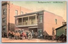 Fire Department No. 1 Globe Arizona Horse-Drawn Engine 1913 Postcard picture