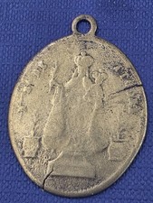 Rare 1830s VIRGEN DE Nuestra Señora De Atocha MEXICO RELIGIOUS BRASS MEDAL  picture