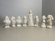 Snow White  Character Figurine Chalkware Original 1940’s W/ 7 Dwarfs Read picture