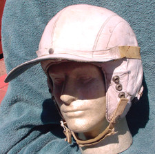 1950' & Early 1960's USAF MB-3 Padded Leather Flight Helmet with RARE Sun Visor picture