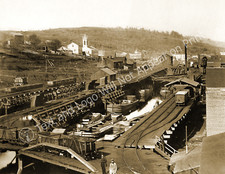 1860-1871 The Docks, Honesdale, PA Old Photo 8.5