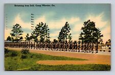 Postcard Soldiers Returning from Drill Camp Wheeler Ga Georgia c1943 picture