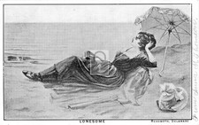 1907 Lonesome Woman Rehoboth Beach Delaware DE - 11x17 Reprint picture