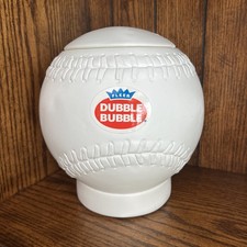 Vintage Fleer Dubble Bubble Gum Baseball  Shaped Container with Lid, Blowmold picture