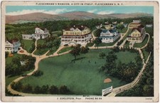 Antique 1932 Fleischmann's Mansion Hotel Fleischmanns NY Catskills Postcard picture
