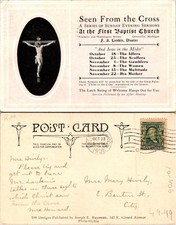 Greenville MI First Baptist Church Service Schedule 1908 Postcard 101406 picture