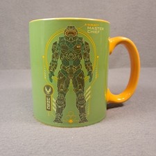 Halo Master chief Coffee tea Mug Green Gold UNSC New in Box Official picture