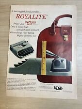 Royal Royalite Portable Typewriter 1956 Vintage Print Ad Life Magazine picture