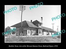 OLD LARGE HISTORIC PHOTO OF BARTLETT TEXAS VIEW OF THE RAILROAD STATION c1950 picture
